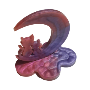 Décoration chat lune en résine époxy